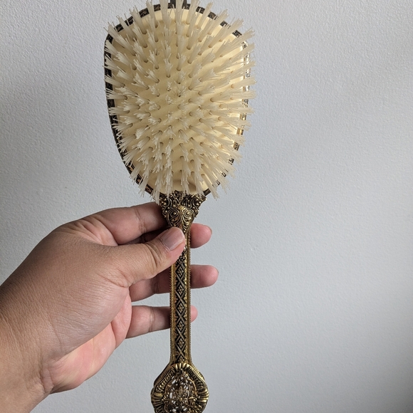 Vintage Floral Hand Mirror and Brush Set - Picture 3 of 5